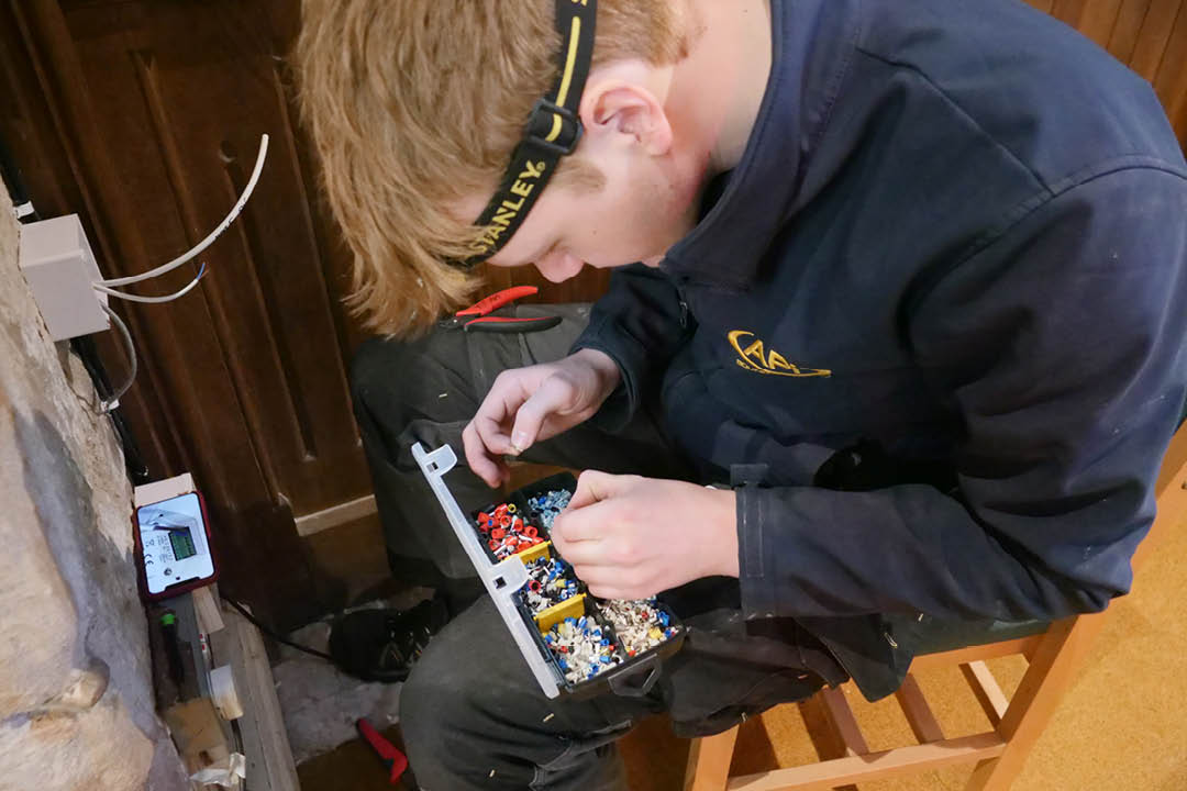 Expert engineers working on site for Church Sound Systems